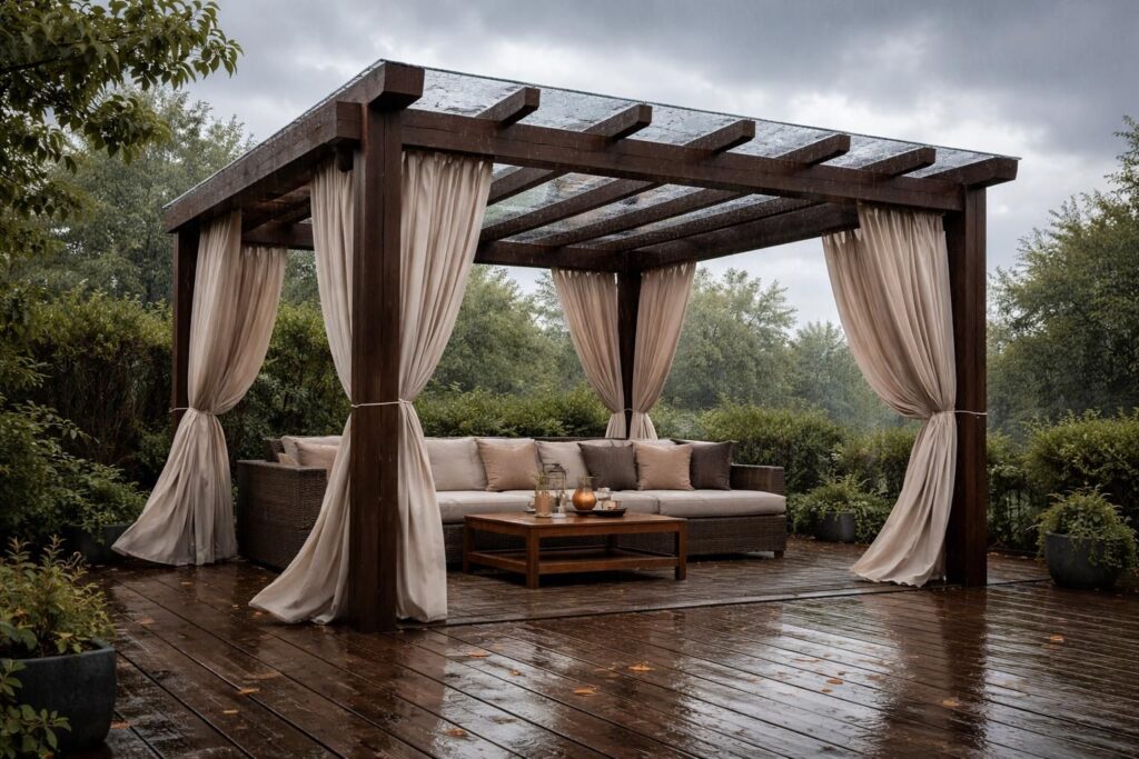 découvrez nos conseils pratiques pour protéger efficacement votre pergola contre le vent et la pluie, afin de prolonger sa durée de vie et profiter pleinement de votre espace extérieur en toutes saisons.